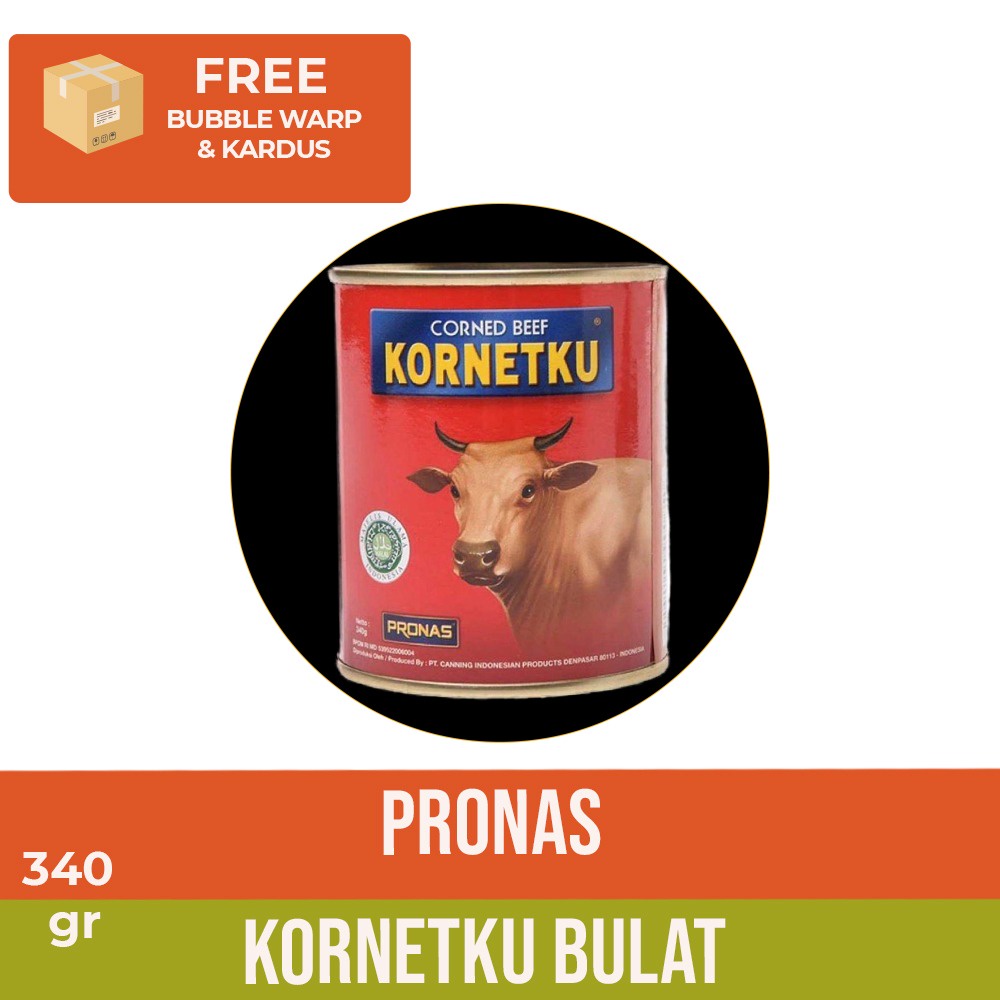 

Pronas Kornetku Bulat 340 gram / Kornet Daging Sapi