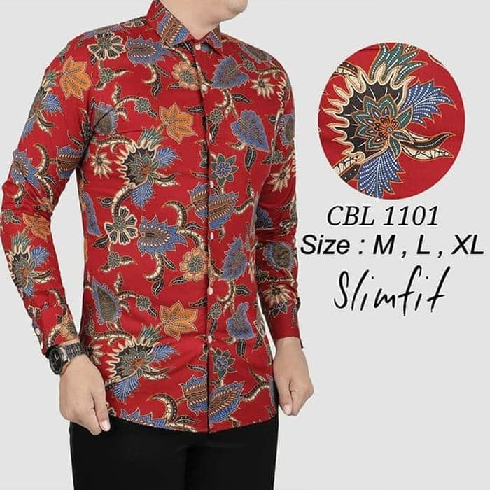 KEMEJA BATIK PRIA SLIM FIT / BAJU BATIK PRIA SLIM FIT 1101