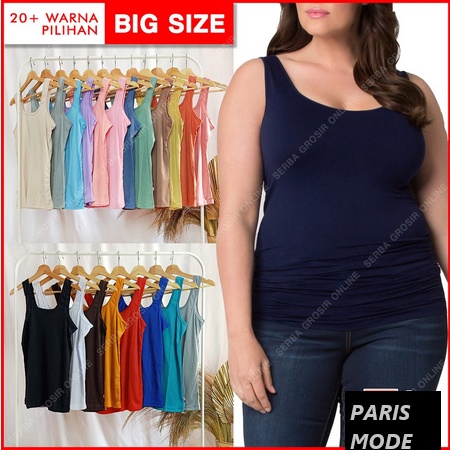 TANKTOP WANITA DEWASA BIG SIZE - TANK TOP WANITA TALI LEBAR UKURAN BESAR