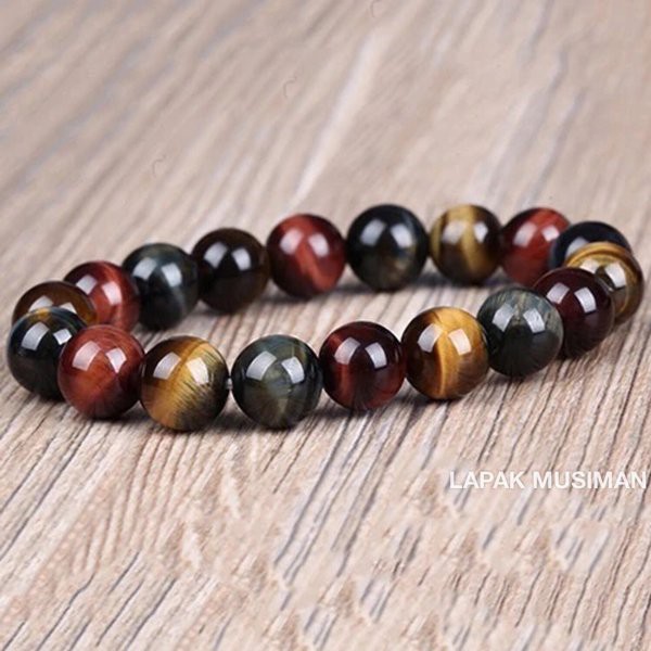 [Bayar di Tempat] GELANG BATU BIDURI SEPAH 3 WARNA MATA HARIMAU TIGER EYE ASLI ORIGINAL