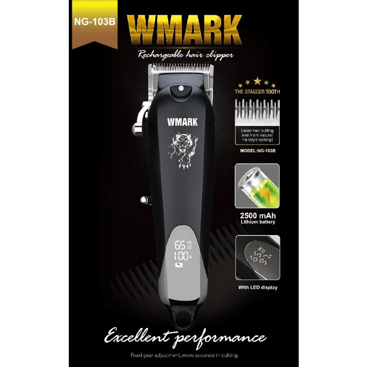 PS6087 WMARK NG-103B - Professional Electric Rechargeable Hair Clipper