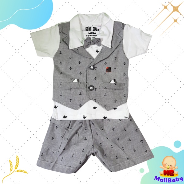 Baju Pesta Bayi Laki Laki Baru Lahir 0 1 2 3 4 5 6 Bulan Setelan Jas Tuxedo Baby Bepergian Jack