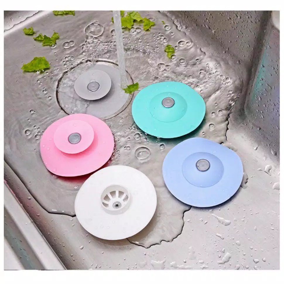 C47 Penutup Lubang Saringan Wastafel Silikon Penutup Saluran Air Kamar Mandi Dapur Bulat Sink Bathtub Silicone