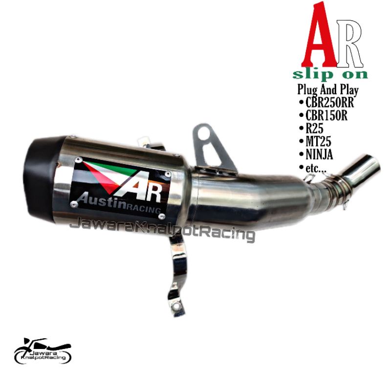 austin racing slip on gp1r kawasaki zx636/zx6r r25 mt25 cbr150r dll