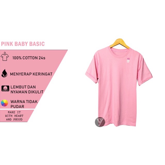 KAOS POLOS PINK BABY COTTON COMBET 24s BASIC