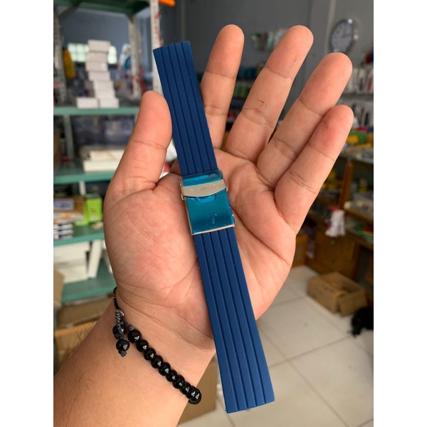 Strap Tali Jam Tangan Rubber Seiko Biru 22mm aftermarket