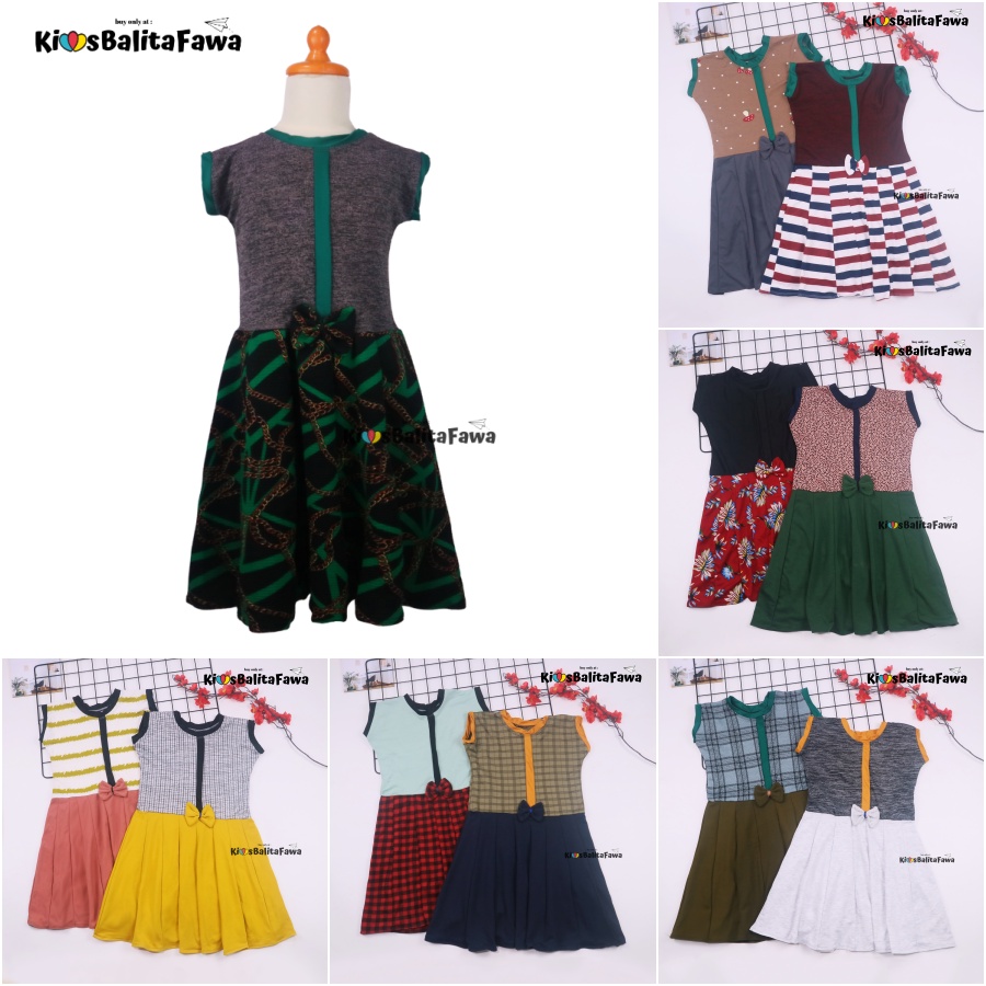 Dress Lala uk. 7-8 th / Baju Dress Anak Perempuan Cewek  Yukensi Dress Batik Murah