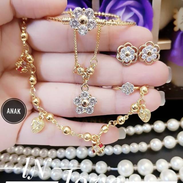 Xuping set perhiasan anak lapis emas 18k 1905i