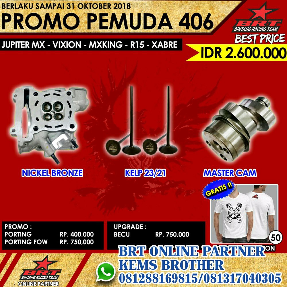 Head BRT dan nokenas BRT mx vixion mxking JKS3235