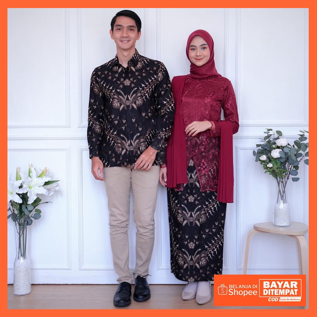 Maura Couple - Sania Ruffle Batik Couple ori Ndoro jowi DNT Garansi Termurah Shopee - BATIK Couple