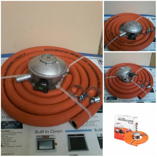 Regulator lpg dan brightgas Kosangas quick-on 634 Selang Primaflex propane Rubber hose