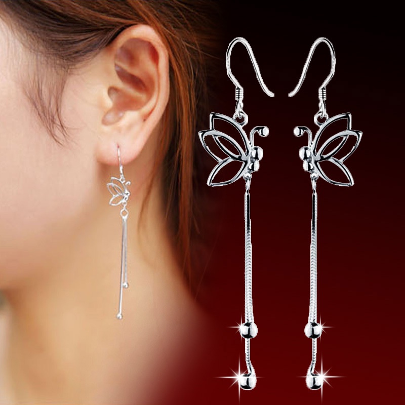 Anting Perak 925 Wanita Kupu-kupu Perhiasan Fashion