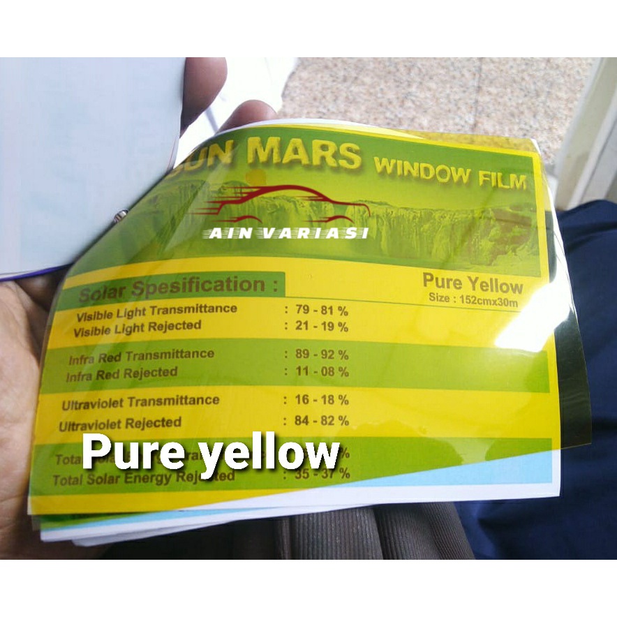 Stiker kaca film pure yellow sun mars fashion terbaru