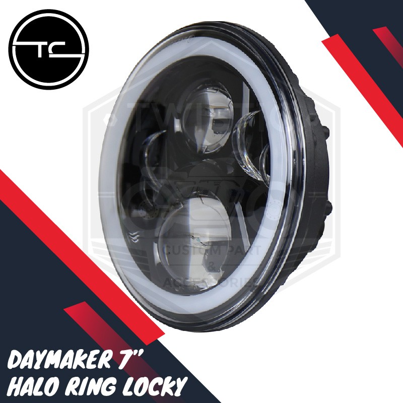Headlamp Lampu Depan Halo Ring Locky 7 Lampu LED Motor Jeep Jimny Taft Hardtop
