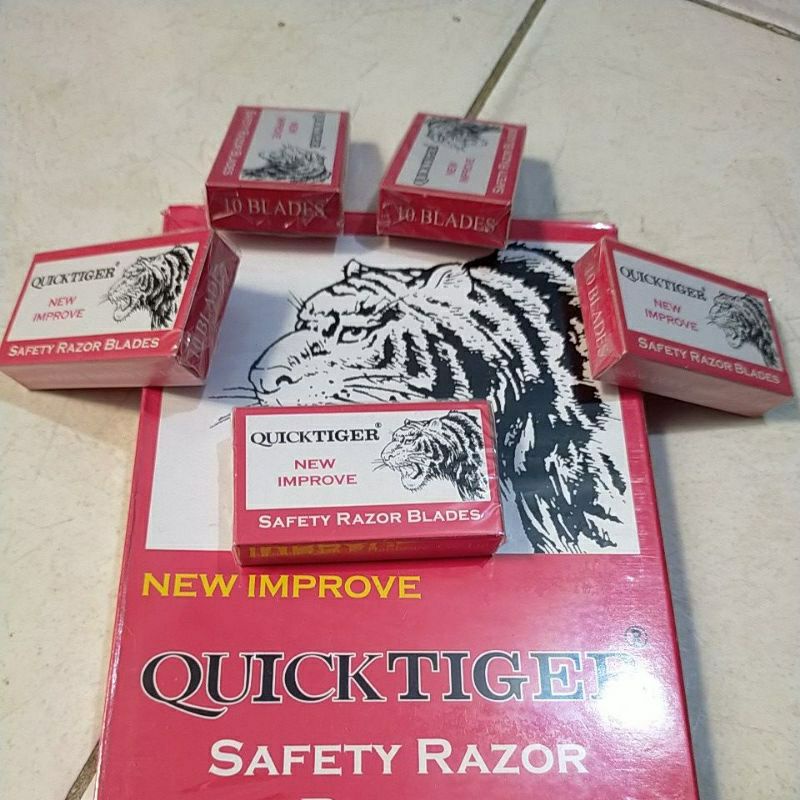 (1Kotak) SILET QUICK TIGER | Pisau Alat Cukur Kumis | Jenggot