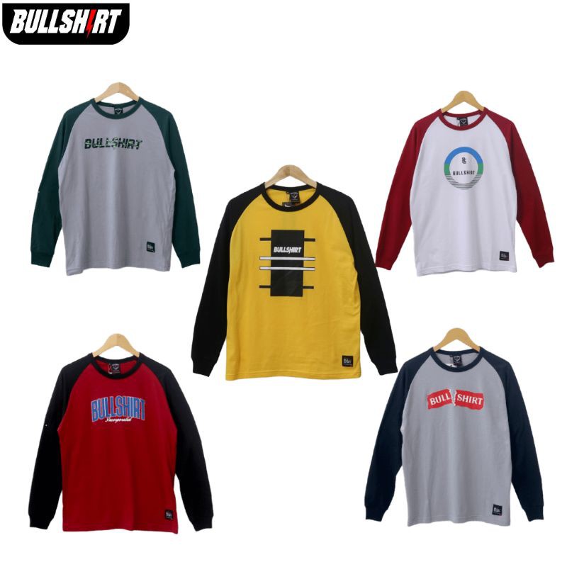 kaos distro lengan panjang reglan bullshirt