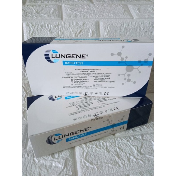 Alat rapid antigen swab covid 19 saliva test metode air liur 1Box 20 set komplate merk clungen biru 