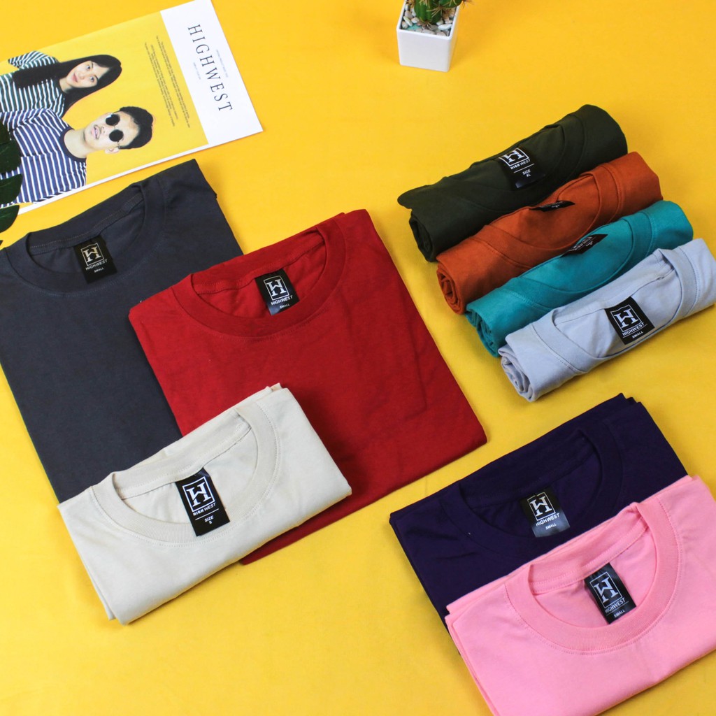  9 Warna  Kaos Polos Pendek Unisex II Shopee Indonesia