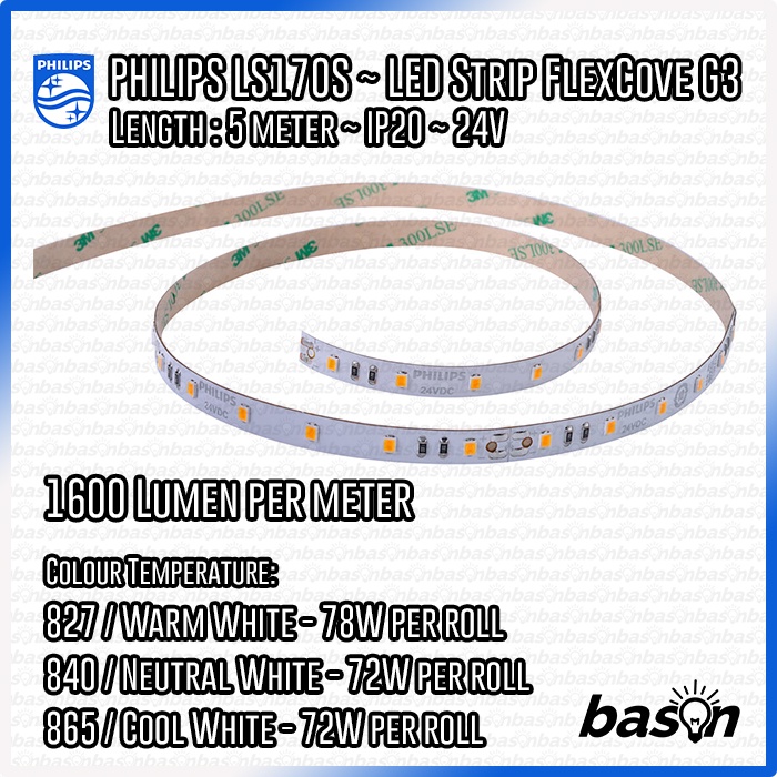 PHILIPS LS170S 1600lm IP20 5Meter 24V - LED Strip FlexCove