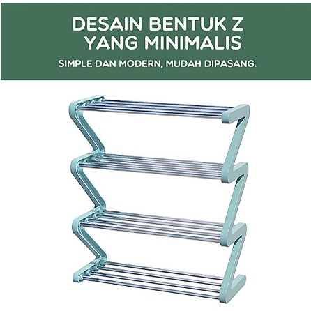 Samono Rak Sepatu 4 Susun Anti Karat Shoe Rack Sandal Holder Rak Sepatu Lipat Serbaguna Storage Rak Kamar Mandi