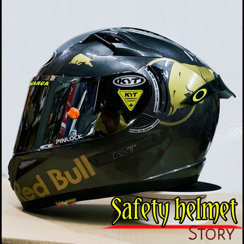 Kyt K2 RIDER- Modif paket Ganteng Redbull Helm full face Solid white double visor/helm dua kaca original-7