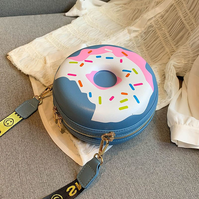 1668 Tas Lucu / Tas Donat / Tas Selempang Wanita / Tas Fashion - Blue