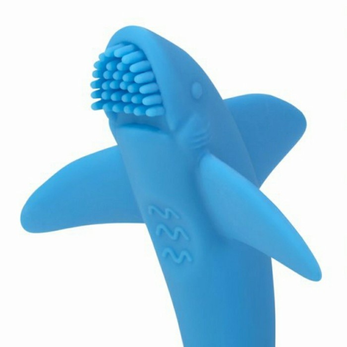 NUBY Silicone Teether Lil Shark Toothbrush Sensory Toy Gigitan Bayi