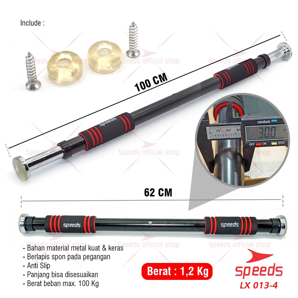 SPEEDS Power Twister 30 Kg Bar Exerciser Power Bender Workout Alat Fitness Olahraga Rumah 013-8-PULL UP BAR