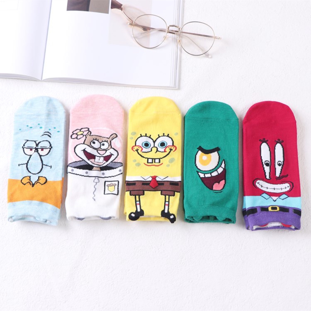 Kaos Kaki Gambar Kartun Spongebob Untuk Wanita Shopee Indonesia