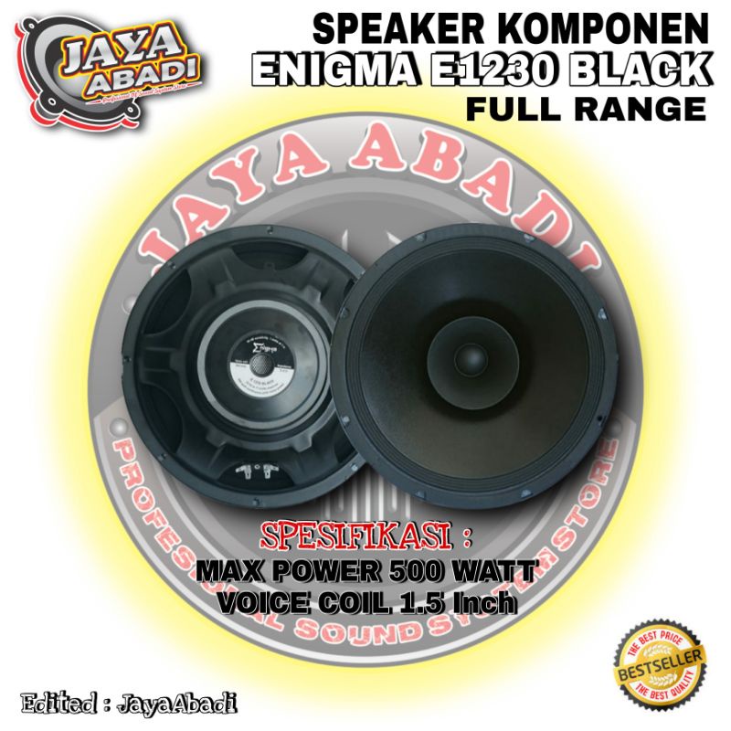 SPEAKER KOMPONEN 12 INCH ENIGMA E 1230 BLACK FULL RANGE