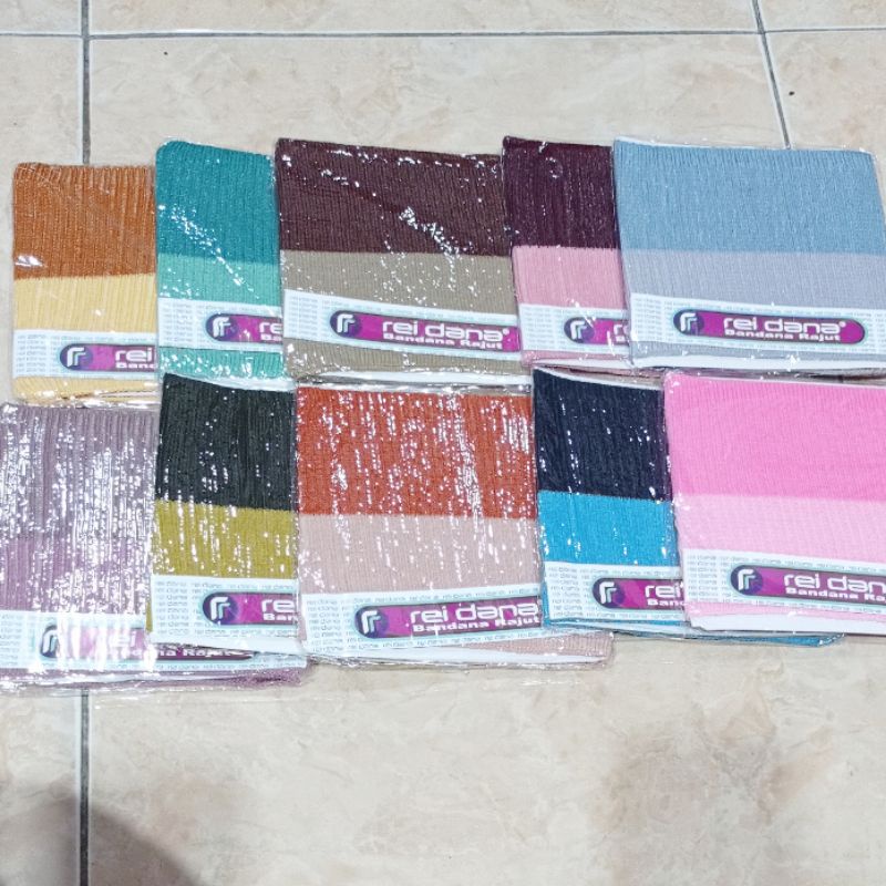 Ciput Bandana rajut 2 in1 warna /inner rajut premium/ bandana 2tone