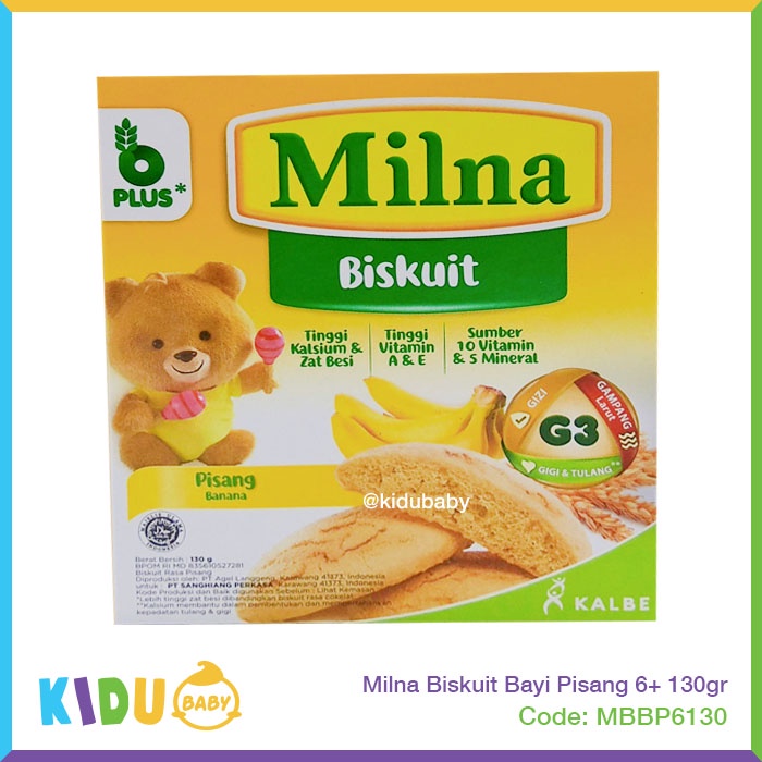 Milna Biskuit Bayi Cemilan MPASI 6 bulan keatas 130gr Kidu Baby