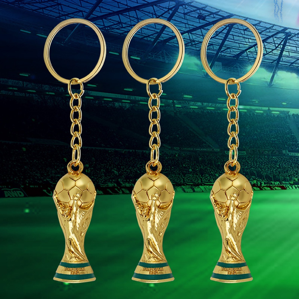 1pc Gantungan Kunci Bentuk Piala Dunia Hercules 2022 Qatar Warna Emas Untuk Souvenir