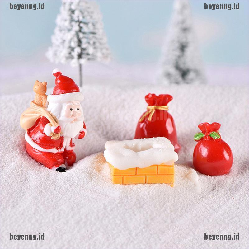 Bey Miniatur Santa Claussnowmanpohon Natal Untuk Dekorasi Taman Minifairy Garden Diy