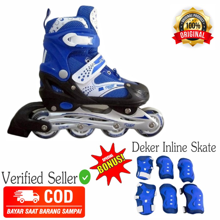 ( COD ) SEPATU RODA INLINE SKATE POWER AOSITE 6001 RODA PVC KARET - Free Deker Inline skate