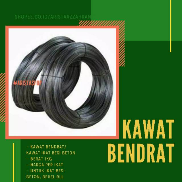 1KG kawat bendrat rrc hitam lentur / kawat ikat tali ikat serbaguna kawat ikat besi behel beton    ;