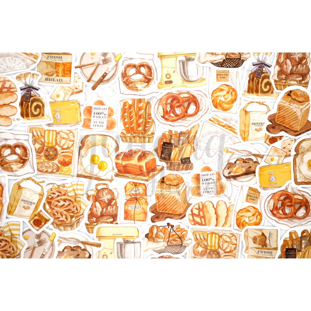 Stiker Fresh Bread Deco Sticker Motif Roti Cake DIY GH 303477