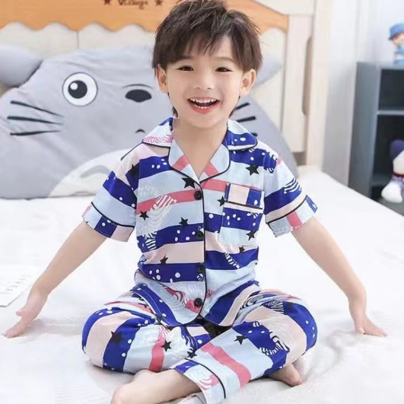 SETELAN PIYAMA ANAK 2-8TAHUN IMPORT|BAJU TIDUR LENGAN PENDEK CELANA PENDEK|SETELAN PIYAMA ANAK UNISEX CEWEK COWOK