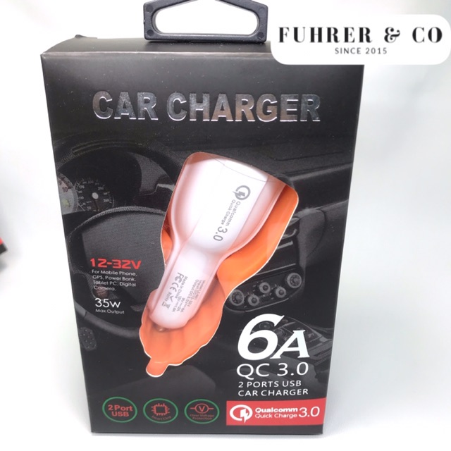 Car Charger Mobil 2 Ports USB Adaptor Quick Charge 3.0