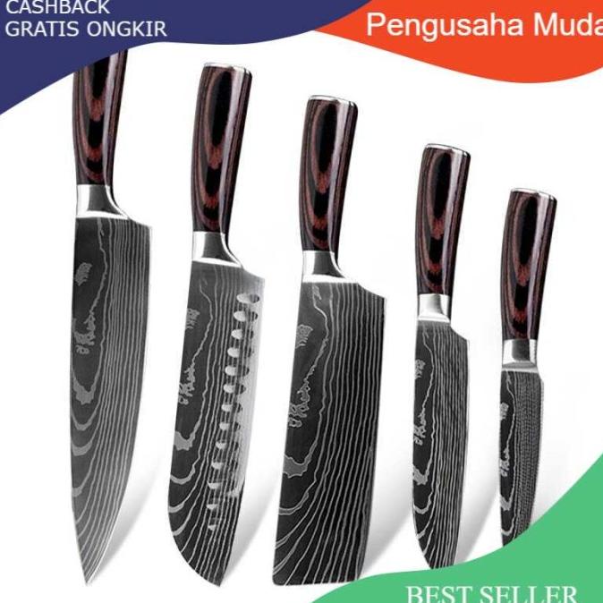 

XITUO SET PISAU DAPUR DAMASCUS PATTERN STAINLESS STEEL 5 PCS - DL5 BVN65496G