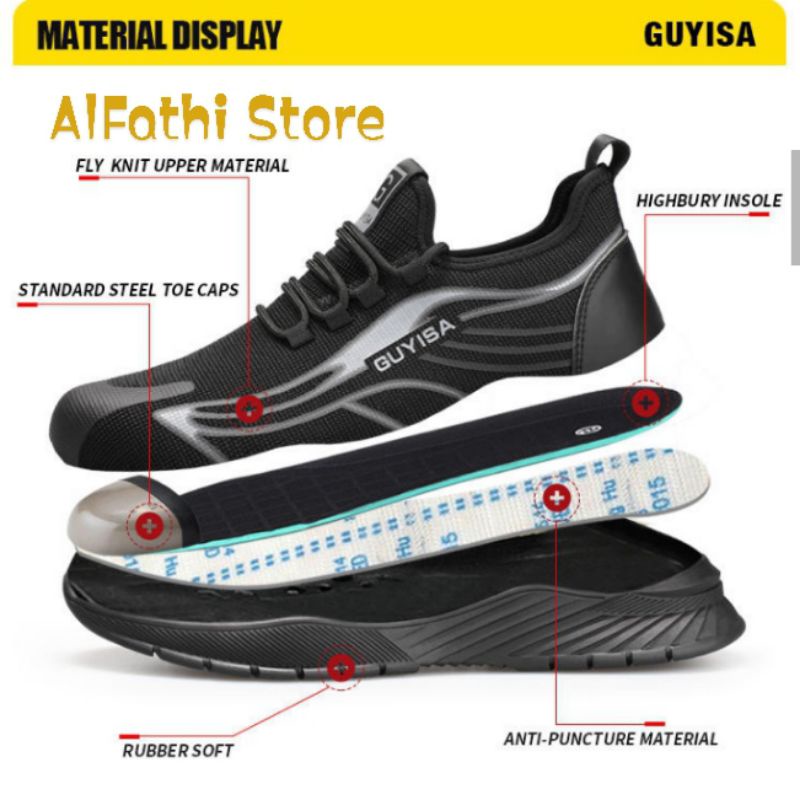 AlFathi Sepatu Safety Sneakers Sport New Ori By Guyisa Anti Tusukan