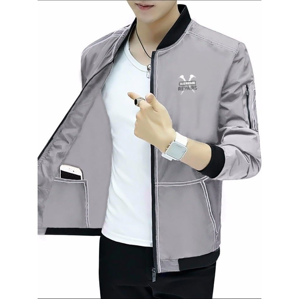 TOTOTAshop. Jaket fashion pria EXTRIM PP M-L,Lengan panjang, Bahan Destiny fleece halus,Logo Bordir premium.