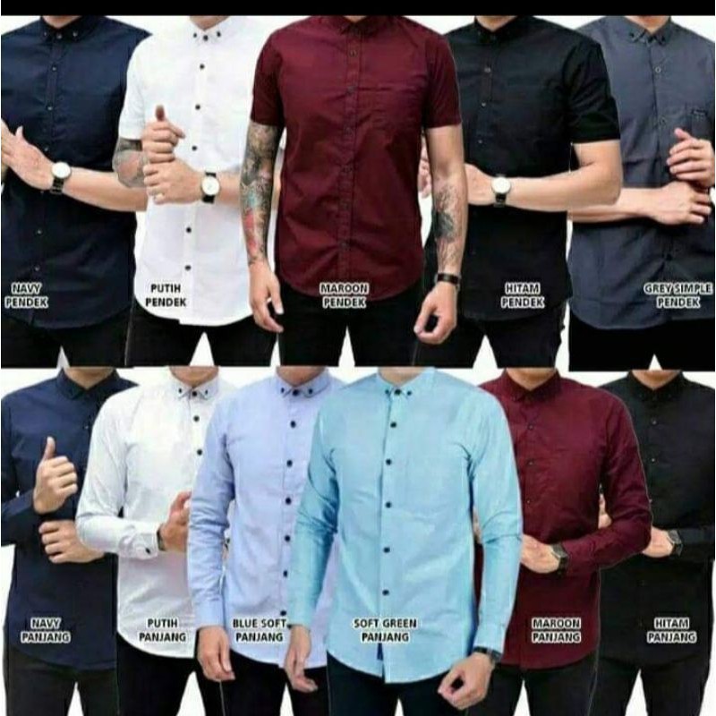 KEMEJA PRIA MENS POLOSAN LENGAN PANJANG COOLMAN PAKIAN PRIA CASUAL PAKAIAN DINAS PNS KERJA SIZE MLXL