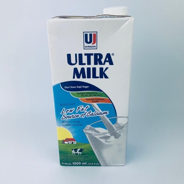 ULTRA MILK LOW FAT PLAIN 1LT / SUSU UHT / Full Cream / 1000ml