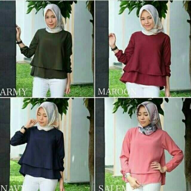 Mindi Blouse / Mindi Top / Atasan Wanita / Blouse Polos / Atasan Polos (fs)