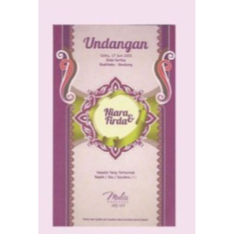 Undangan Maliq/ Blanko Maliq/ Undangan Blanko Maliq 2/ Maliq 17