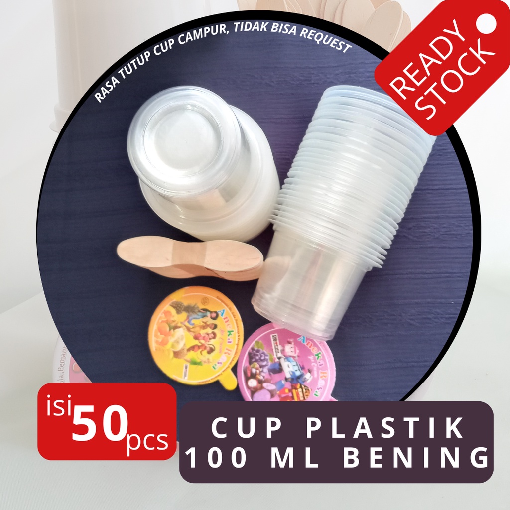 CUP ES / GELAS ES / PLASTIKCUP INDONESIA / CUP ICE CREAM 100ML BENING