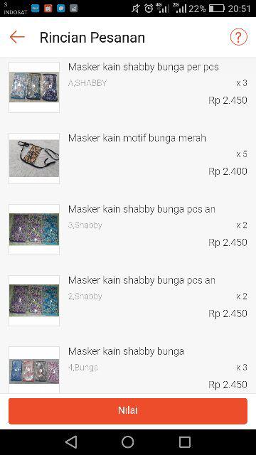 Masker Kain Shabby Navy Green Free Plastik