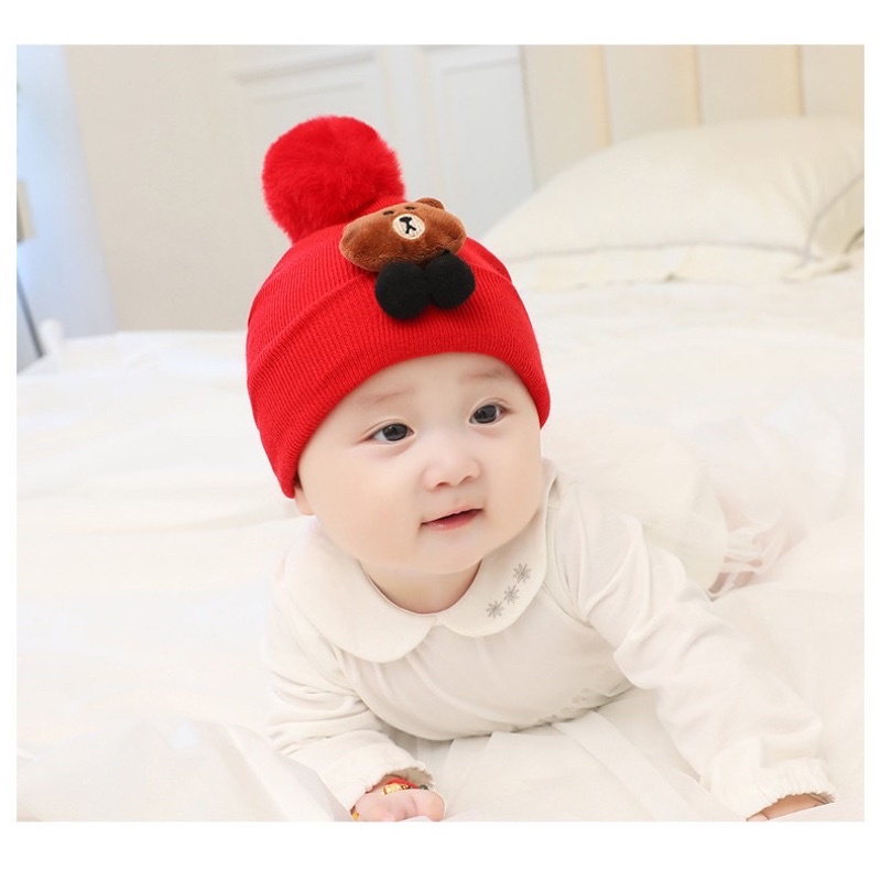 Topi Bayi BONEKA BEAR/ Kupluk Boneka (0-3Thn)