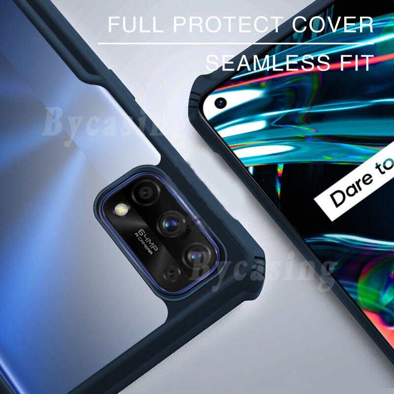 Casing Akrilik Transparan + Bumper Anti Jatuh Untuk Realme 7i / 7 Pro / C17 / C15 / C12 / C11 / C3 / C2 / 6i / 6pro / 5i / 5pro